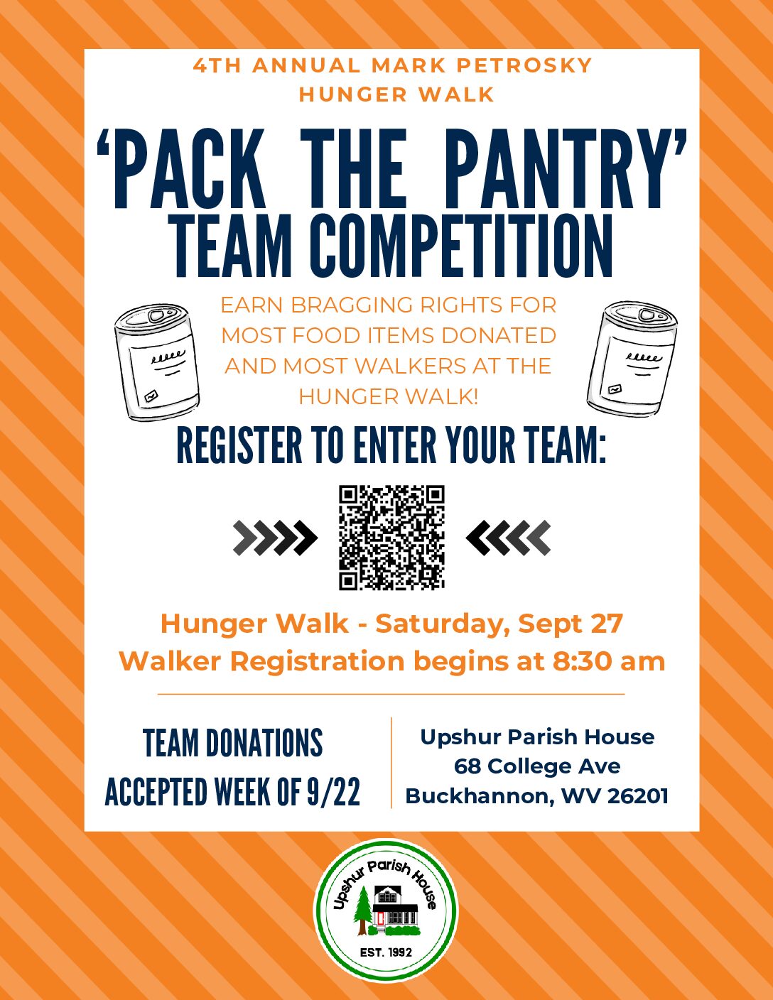“Pack the Pantry” – 4th Annual Mark Petrosky Hunger Walk