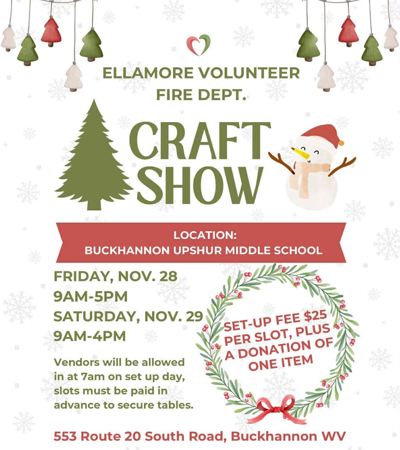 Ellamore Volunteer Fire Department Craft Show